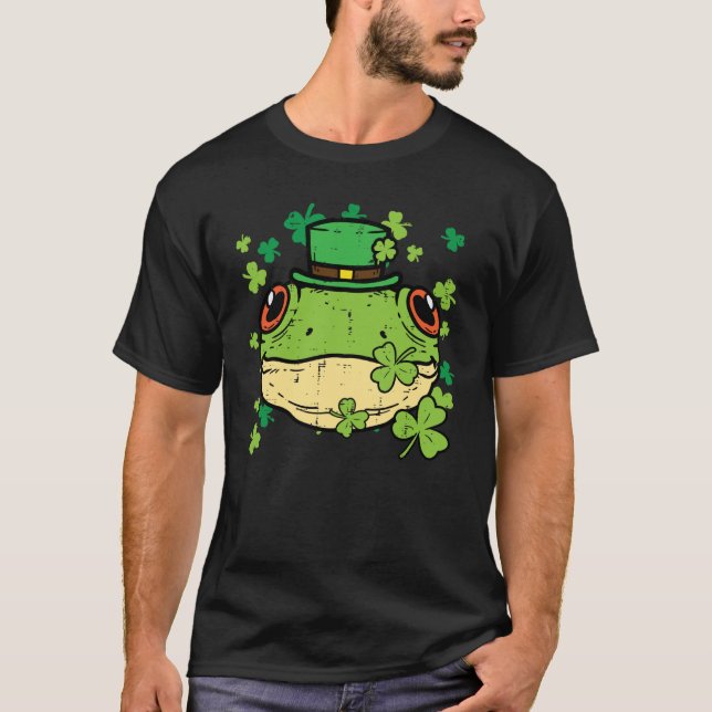 Camiseta St Patricks Day Frog Face Saint Pattys Paddys Men  (Anverso)