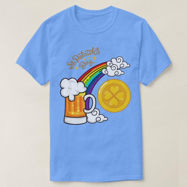 Camiseta St Patricks Day Funny Beer And Coin (Diseño del anverso)