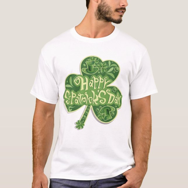 Camiseta St Patrick's Day Funny Lucky Clover T-Shirt (Anverso)