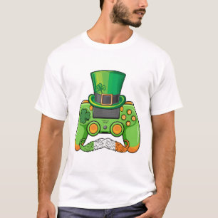 Camiseta St Patricks Day Gamer Game Controller Irish Clover