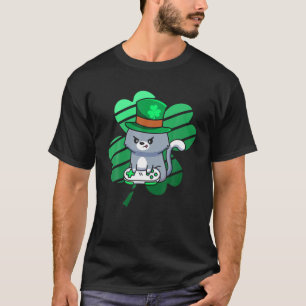 Camiseta St Patricks Day Gamer Niños Jugando Leprechaun