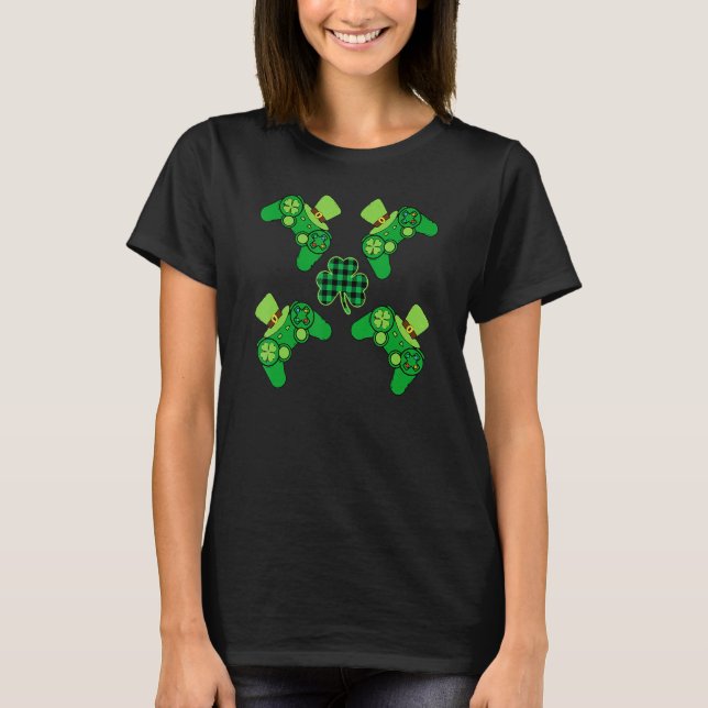 Camiseta St Patricks Day Gaming Boys Shamrock Lover (Anverso)