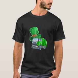 Camiseta St Patricks Day Garbage Truck T Shamrock Men Kids