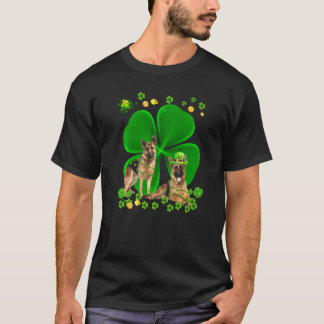 Camiseta St Patrick's Day German Shepherd Shamrock Pet Dog