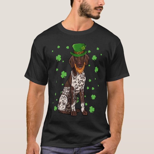 Camiseta St Patricks Day German Shorthaired Pointer Dog Sha (Anverso)