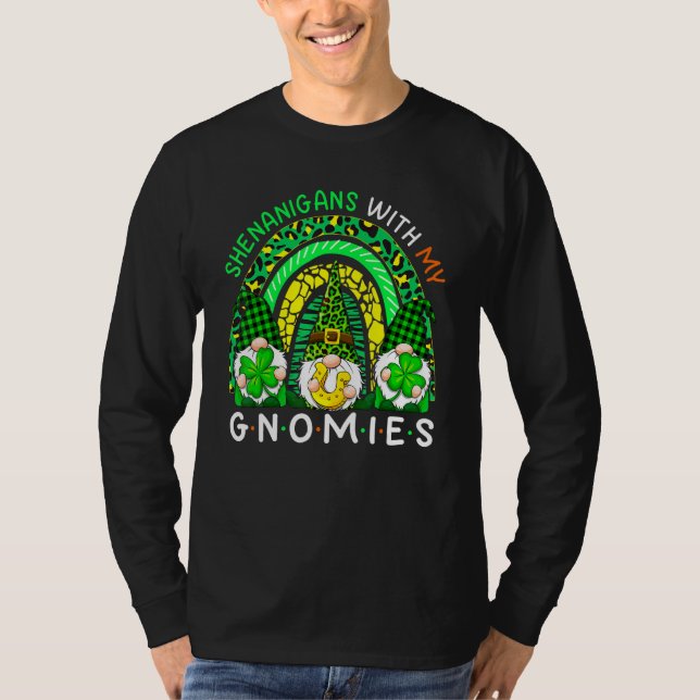 Camiseta St Patricks Day Gnome Let Shenanigans Begin Shamro (Anverso)