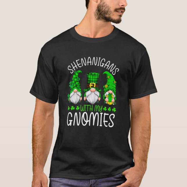 Camiseta St Patricks Day Gnome Let Shenanigans Begin Shamro (Anverso)