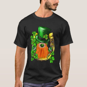Camiseta St Patricks Day Gnome Shamrock Horseshoe Irish L
