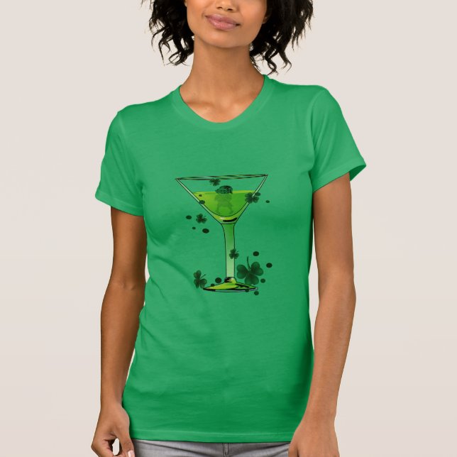Camiseta St Patricks Day Green Cocktail con Leprechaun Tshi (Anverso)