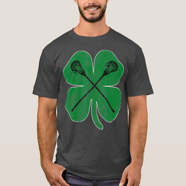 Camiseta St Patricks Day Green Shamrock Lacrosse Irish (Anverso)