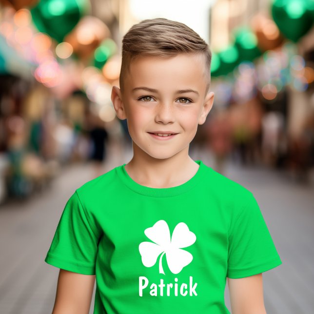 Camiseta St Patricks Day Green Shamrock Nombre personalizad (Subido por el creador)