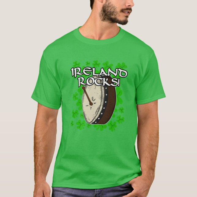 Camiseta St Patricks Day Ireland Rocks Irish Bodhran Drums (Anverso)