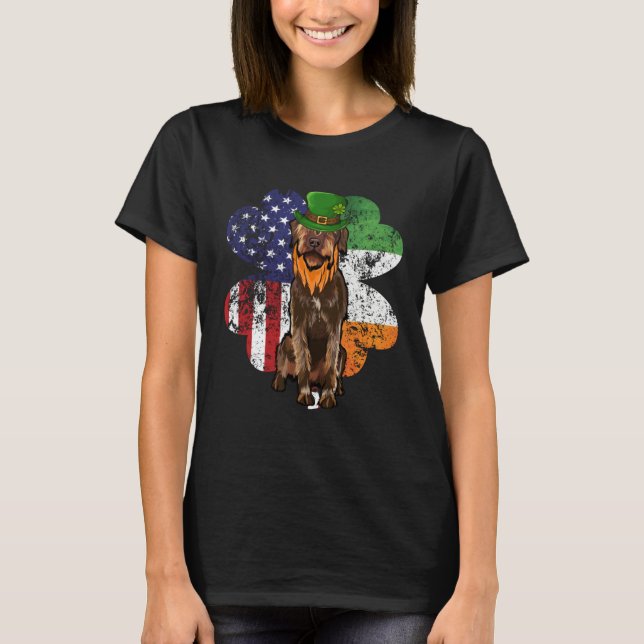 Camiseta St Patricks Day Irish American Wirehaired Pointing (Anverso)