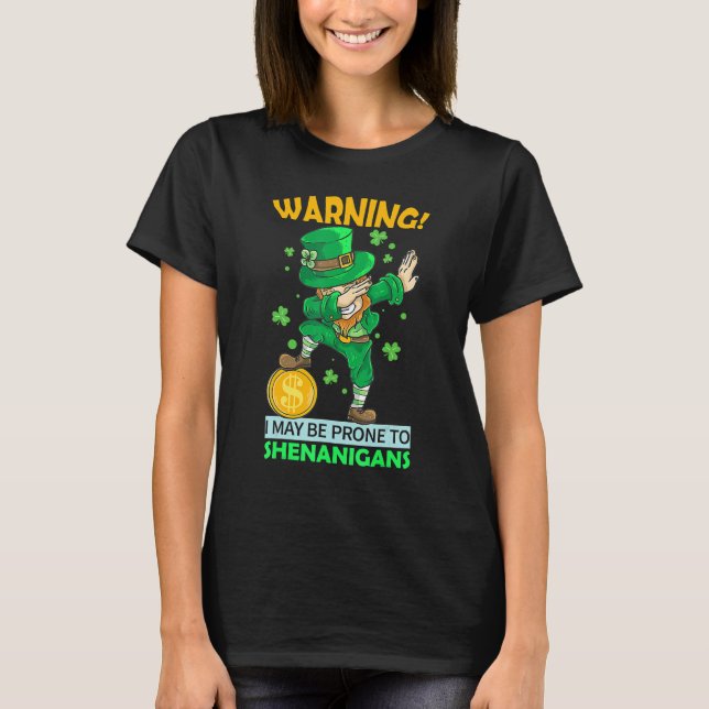 Camiseta St Patricks Day Irish Dabbing Leprechaun Shenaniga (Anverso)