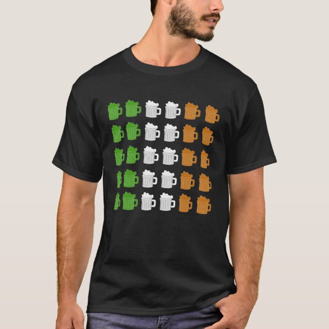 Camiseta St Patrick's Day  Irish Flag Beer Alcohol Pint Gla (Anverso)