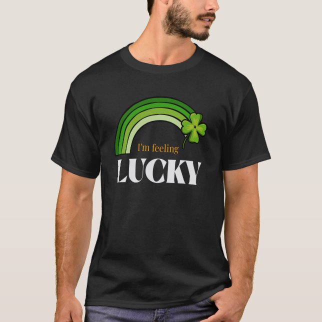 Camiseta St Patricks Day Irish I'm Feeling Lucky Rainbow C (Anverso)