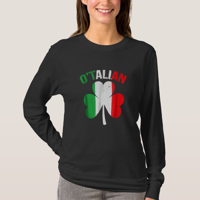 Camiseta St Patricks Day Irish Italian O'talian (Anverso)