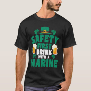 Camiseta St Patrick's Day Irish Safety First Drink C