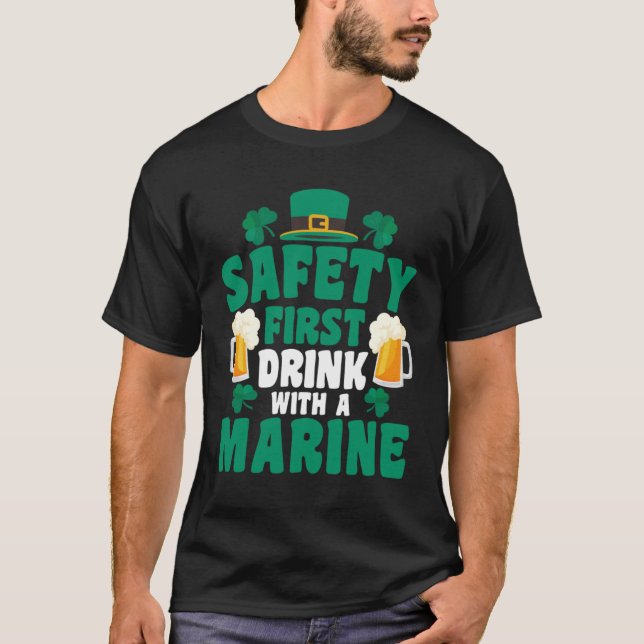 Camiseta St Patrick's Day Irish Safety First Drink C (Anverso)