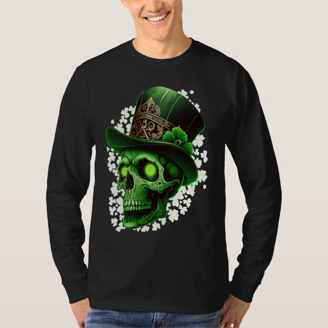 Camiseta St Patrick's Day Irish skeleton leprechaun  2 (Anverso)