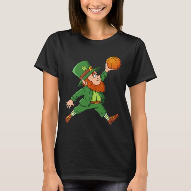 Camiseta St Patricks Day Leprechaun Basketball Lucky Boys G (Anverso)