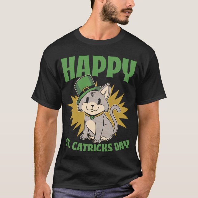 Camiseta St Patricks Day Leprechaun Cat  Patricks Day (Anverso)