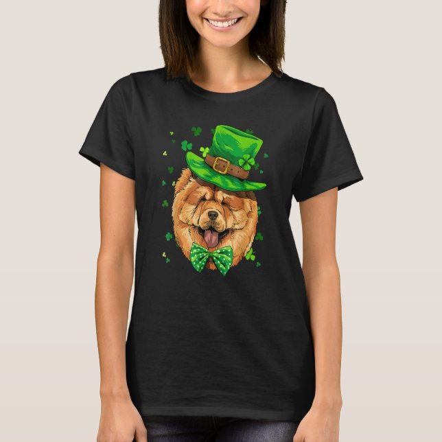 Camiseta St Patrick's Day Leprechaun Chow Chow Pet Dog Sham (Anverso)