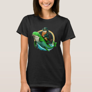 Camiseta St Patricks Day Leprechaun Dolphin Shamrock Funny