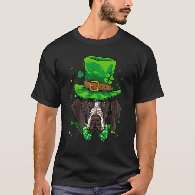 Camiseta St Patrick's Day Leprechaun German Shorthaired Poi (Anverso)