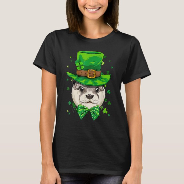 Camiseta St Patrick's Day Leprechaun Otter Shamrock Otter I (Anverso)