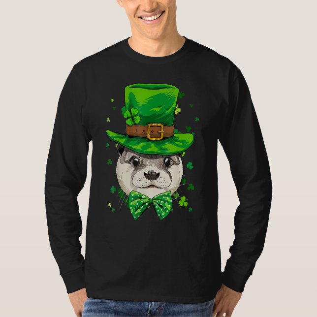Camiseta St Patrick's Day Leprechaun Otter Shamrock Otter I (Anverso)