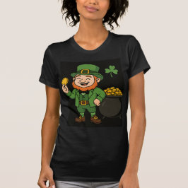 Camiseta St. Patricks Day Leprechaun Pot of Gold Womens 