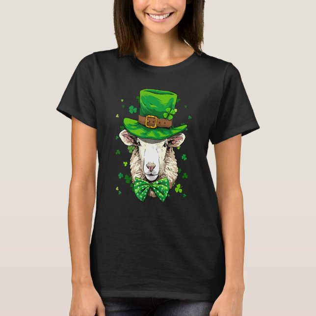 Camiseta St Patrick's Day Leprechaun Sheep Lamb Shamrock Ir (Anverso)