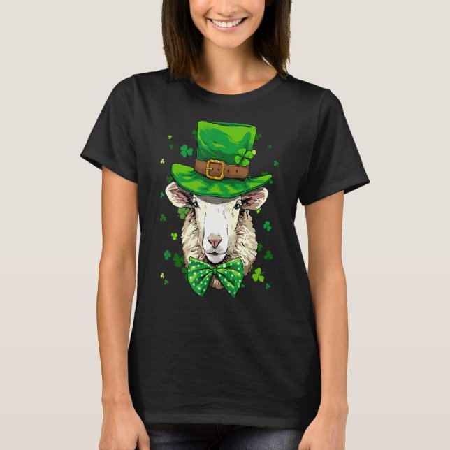 Camiseta St Patrick's Day Leprechaun Sheep Lamb Shamrock Ir (Anverso)