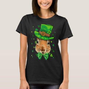 Camiseta St Patrick's Day Leprechaun Squirrel Rodents Shamr
