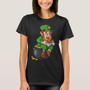 Camiseta St Patricks Day Leprechaun Video Game Controller B
