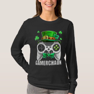 Camiseta St Patricks Day Leprechaun Video Game Controller B
