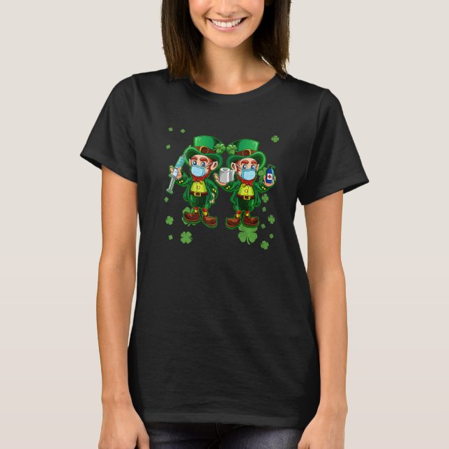 Camiseta St Patricks Day  Leprechaun Wearing Mask (Anverso)