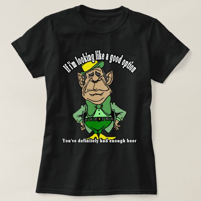 Camiseta St. Patrick's Day Leprechaun Weighing Options (Diseño del anverso)