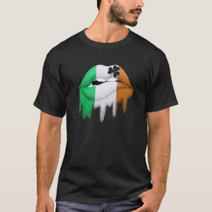 Camiseta St Patricks Day Lip Irish Flag Lucky Shamr