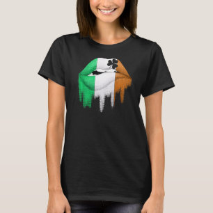 Camiseta St Patricks Day Lip Irish Flag Lucky Shamr