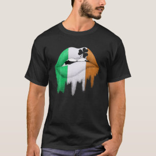 Camiseta St Patricks Day Lip Irish Flag Lucky Shamr