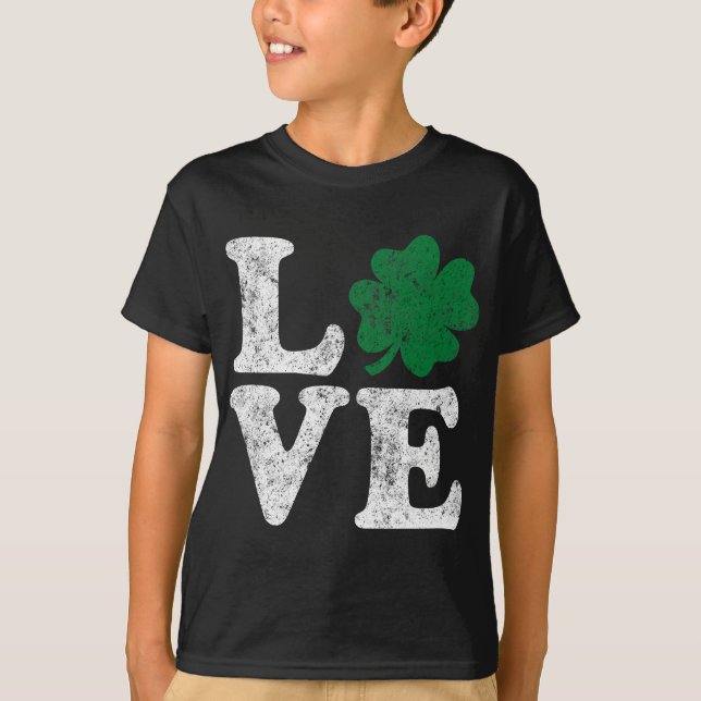 Camiseta St Patrick's Day LOVE Shamrock Irish (Anverso)