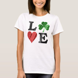 Camiseta St. Patrick's Day LOVE with Heart and Shamrock