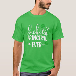 Camiseta St Patricks Day Luckiest Principal Ever Patrics D