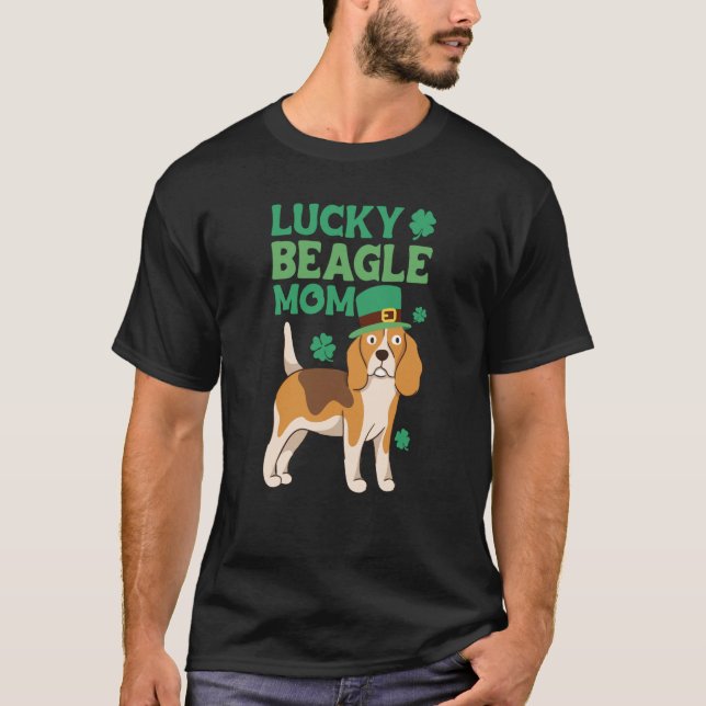 Camiseta St Patrick's Day Lucky Beagle Mom (Anverso)