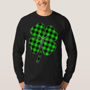 Camiseta St Patricks Day Lucky Green Buffalo Plaid Shamrock