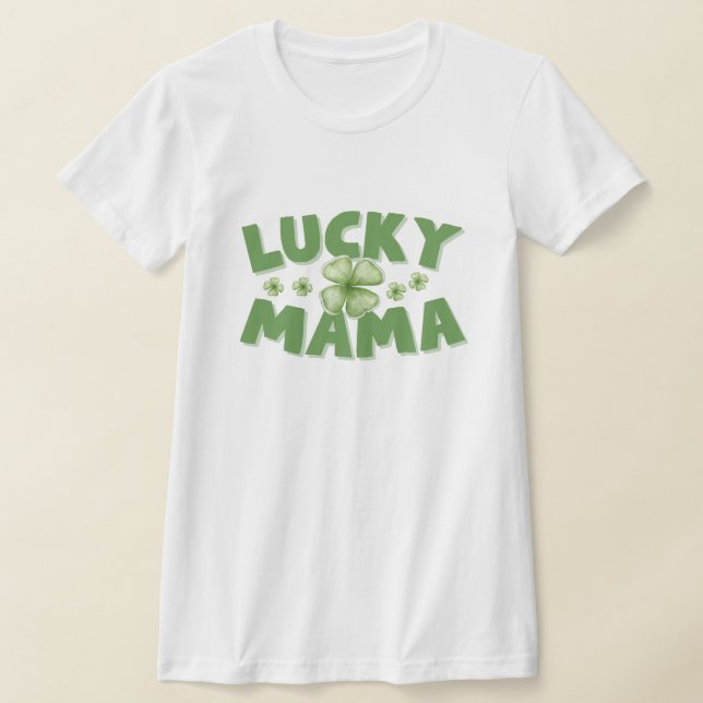 Camiseta St. Patricks Day Lucky Mama 4 Leaf Clover Shirt (Distribución)