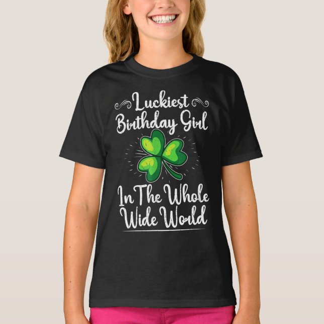 Camiseta St Patricks Day Lucky Shamrock Clover Happy Birthd (Anverso)