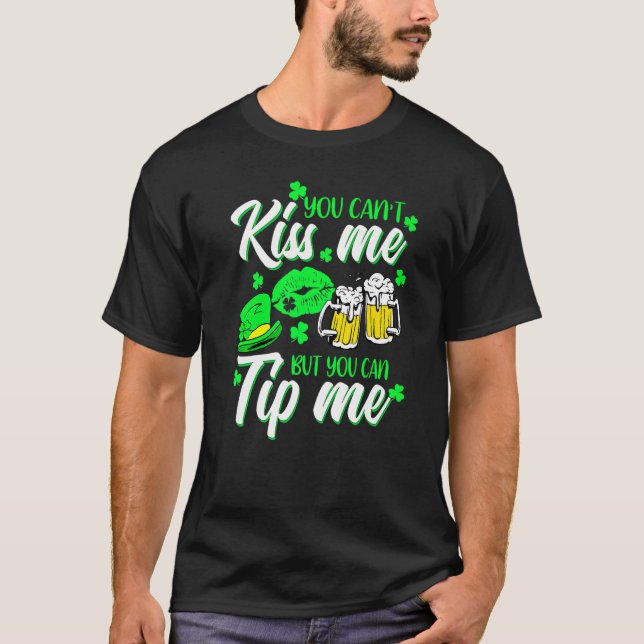 Camiseta St Patrick's Day Lucky Shamrock Waitress Bartender (Anverso)